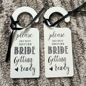 Bride Do Not Disturb Door Hanger - White and Black